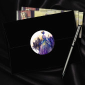 Sticker Rond Belle Femme | Abstrait Fairytale City Princess