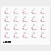 Sticker Rond Belle femme illustration de mode marque (Feuille)