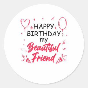 Sticker Rond Belle fête des amis
