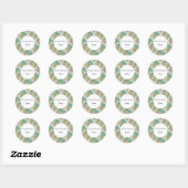 Sticker Rond Belle feuille abstraite et conception de farn (Feuille)