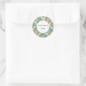 Sticker Rond Belle feuille abstraite et conception de farn (Sac)