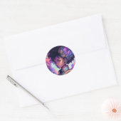 Sticker Rond Belle Fille Afro Haired (Enveloppe)