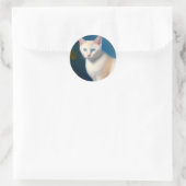 Sticker Rond Belle Flamme Point Chat Siamois (Sac)