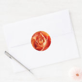 Sticker Rond Belle fleur de Rose orange (Enveloppe)