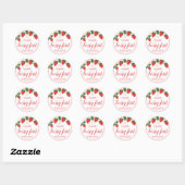 Sticker Rond Belle fraise sucrée 1er anniversaire (Feuille)