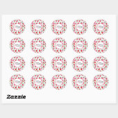 Sticker Rond Belle fraises d'aquarelle motif merci (Feuille)