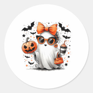 Sticker Rond Belle Ghost Halloween Diva Dessin Sungles Handg