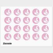Sticker Rond Belle Grossesse de sage-femme Business Rose (Feuille)