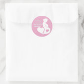 Sticker Rond Belle Grossesse de sage-femme Business Rose (Sac)