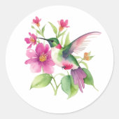Sticker Rond Belle illustration de colibri (Devant)