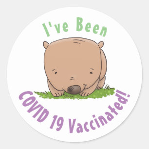 Sticker Rond Belle illustration de dessin animé de bébé wombat