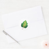 Sticker Rond belle illustration feuille (Enveloppe)