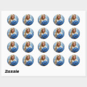 Sticker Rond Belle jeune fille de neige (Feuille)