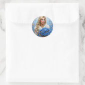Sticker Rond Belle jeune fille de neige (Sac)