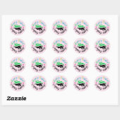 Sticker Rond Belle joyeuse Easter Pastel Bunnies Illustration (Feuille)