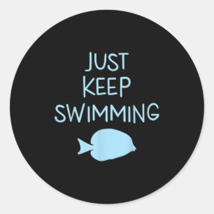 Sticker Rond Belle Juste Garder Baignade Hommes Femmes Ide Grap
