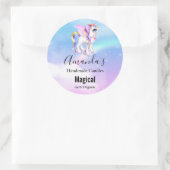 Sticker Rond Belle licorne avec Rainbow Mane & Tail Candle (Sac)