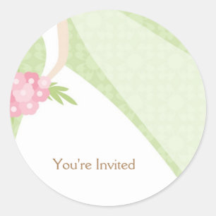 Sticker Rond Belle Mariée - Enveloppe Phoques