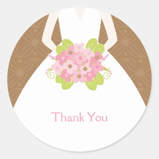 Sticker Rond Belle Mariée - Enveloppe Phoques (Devant)