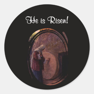 Sticker Rond Belle Mary Magdalene et la tombe vide de Jésus