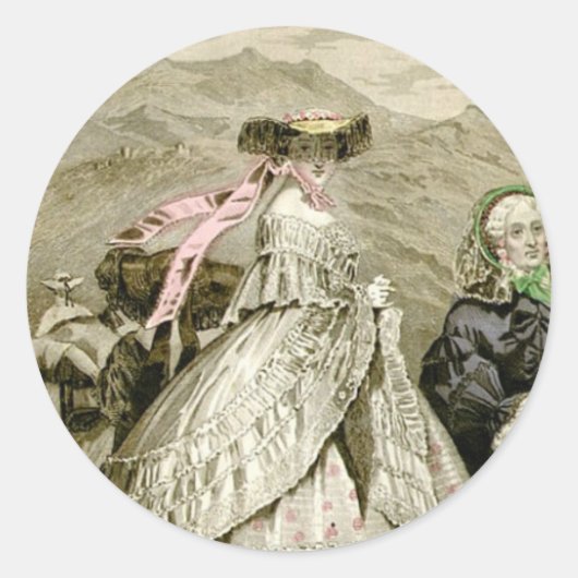 Sticker Rond Belle mode 1859 (Devant)