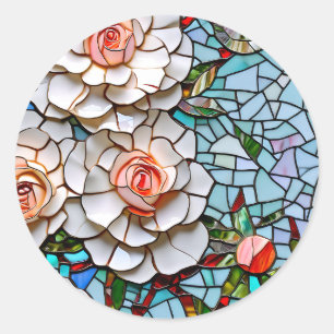 Sticker Rond Belle mosaïque de verre et de carrelage coloré