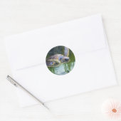 Sticker Rond Belle natation de tortue marine (Enveloppe)