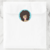 Sticker Rond Belle Naturelle Pink Bubblegum, Bleu (Sac)