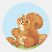 Sticker Rond Belle noix d'écureuil adorable (Devant)