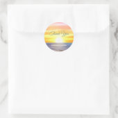 Sticker Rond Belle Ocean Sunrise Merci Mariage Classic (Sac)