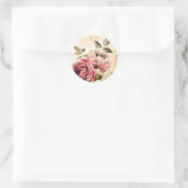 Sticker Rond Belle peinture florale victorienne (Sac)