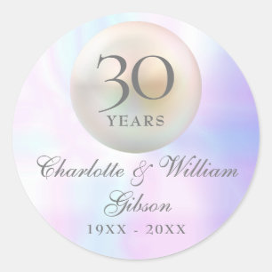 Sticker Rond Belle Perle 30e Anniversaire