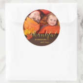 Sticker Rond Belle photo Thanksgiving (Sac)