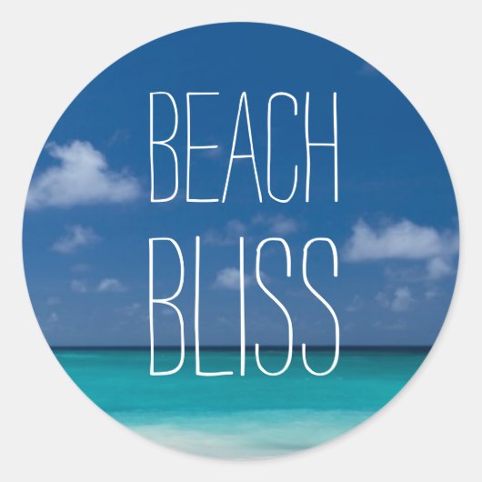 Sticker Rond Belle Plage Bliss (Devant)
