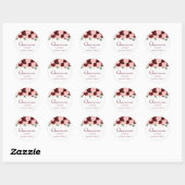 Sticker Rond Belle Quinceanera Florale rose-Bourgogne (Feuille)