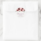 Sticker Rond Belle Quinceanera Florale rose-Bourgogne (Sac)