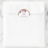 Sticker Rond Belle Quinceanera Florale Violette (Sac)
