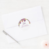 Sticker Rond Belle Quinceanera Florale Violette (Enveloppe)