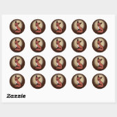 Sticker Rond Belle Renard rouge Foxy (Feuille)