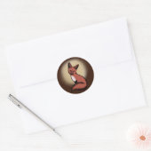 Sticker Rond Belle Renard rouge Foxy (Enveloppe)