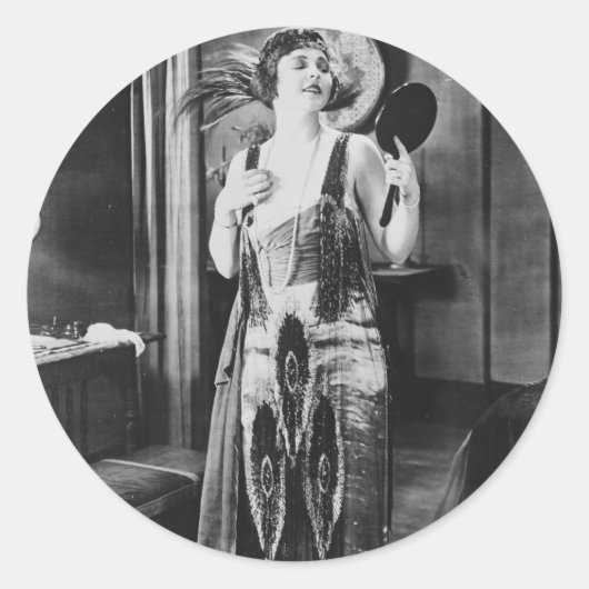 Sticker Rond Belle robe de femme Flapper 1920 (Devant)