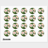 Sticker Rond Belle rose blanche (Feuille)