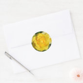 Sticker Rond Belle rose jaune (Enveloppe)