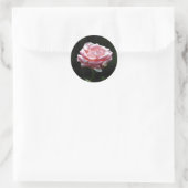 Sticker Rond Belle Rose rose Gros plan (Sac)