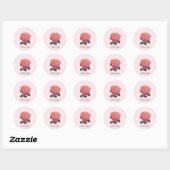 Sticker Rond Belle Rose Rose Merci (Feuille)