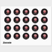 Sticker Rond Belle rose rose rose (Feuille)