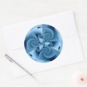 Sticker Rond Belle Spirale Bleue Belle Fractale Art (Enveloppe)