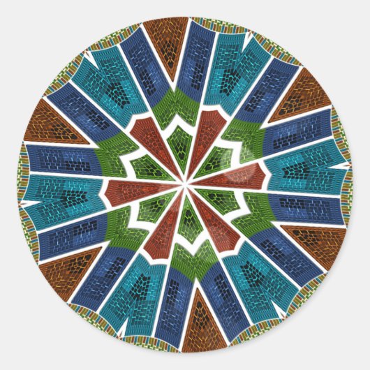 Sticker Rond Belle Tendance asiatique Textile Design Art (Devant)