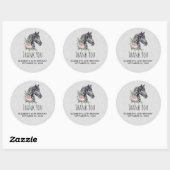 Sticker Rond Belle tête de cheval Portrait d'aquarelle Annivers (Feuille)