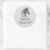 Sticker Rond Belle tête de cheval Portrait d'aquarelle Annivers (Sac)